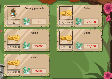 Storm Islands shop in Good Game Empire